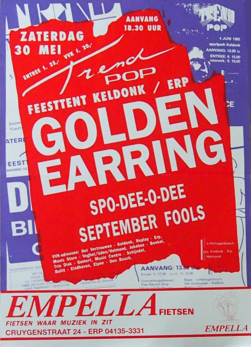 Golden Earring show poster May 30 1992 Erp - Trendpop Festival (Collection Edwin Knip)
